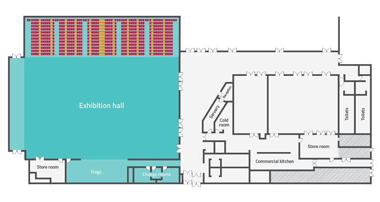Bundaberg Multiplex exhibition hall floor plan